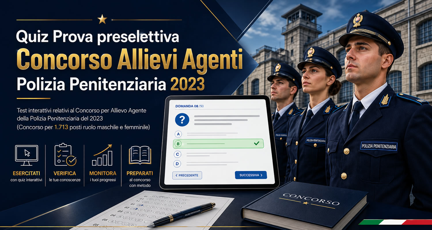 Quiz Prova Preselettiva Concorso Allievi Agenti Polizia Penitenziaria 2023