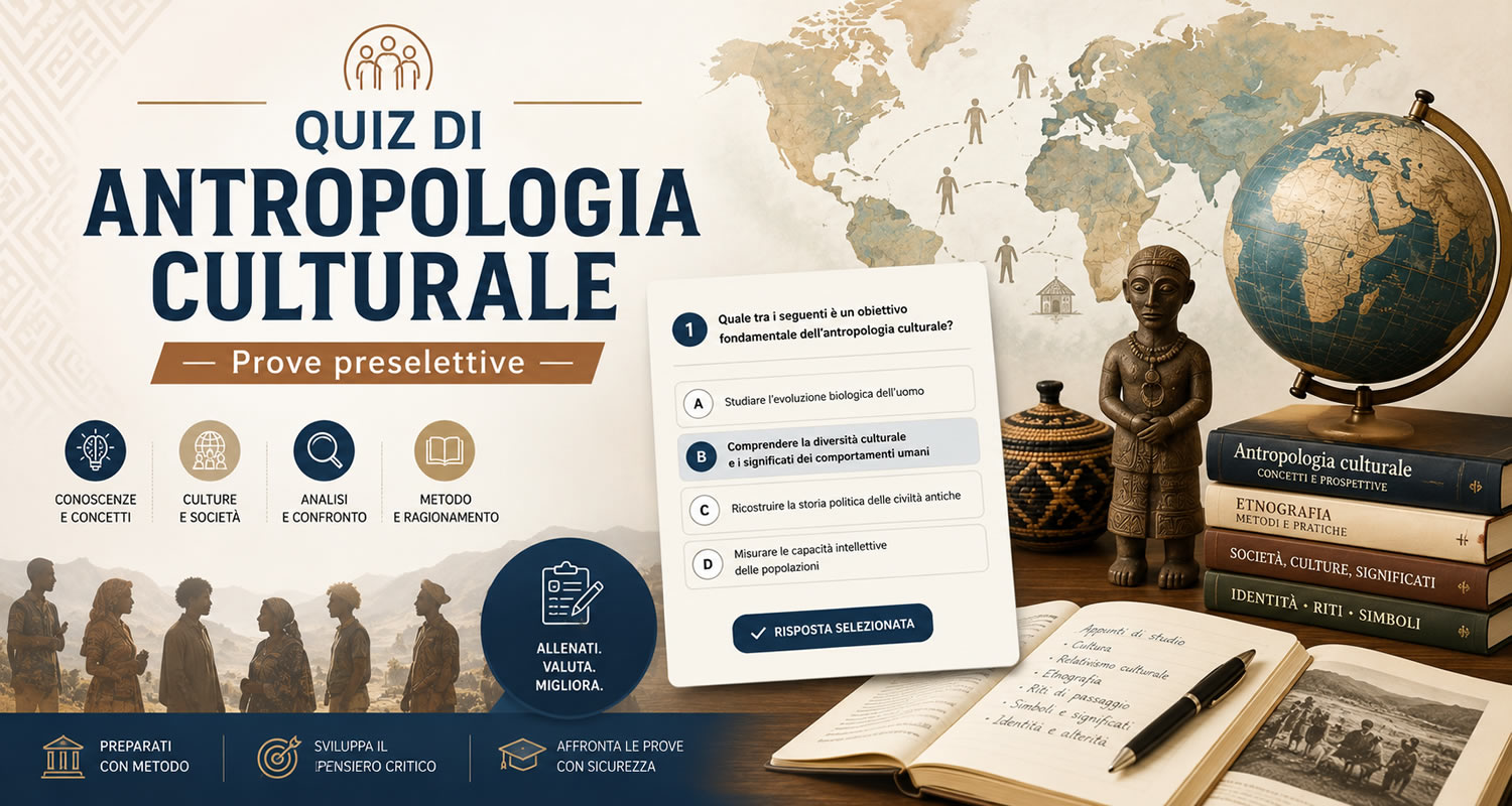 QUIZ di ANTROPOLOGIA CULTURALE - PROVE PRESELETTIVE
