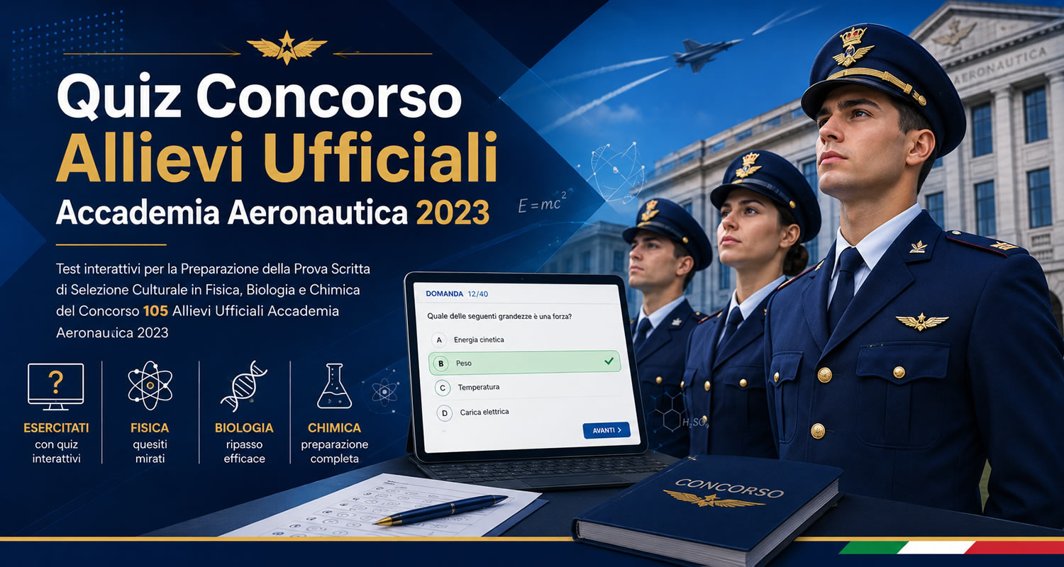 Quiz Concorso Allievi Ufficiali Accademia Aeronautica 2023