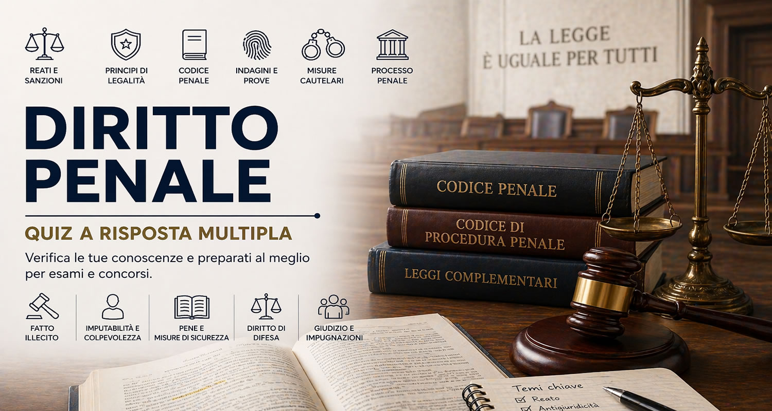 QUIZ di DIRITTO PENALE