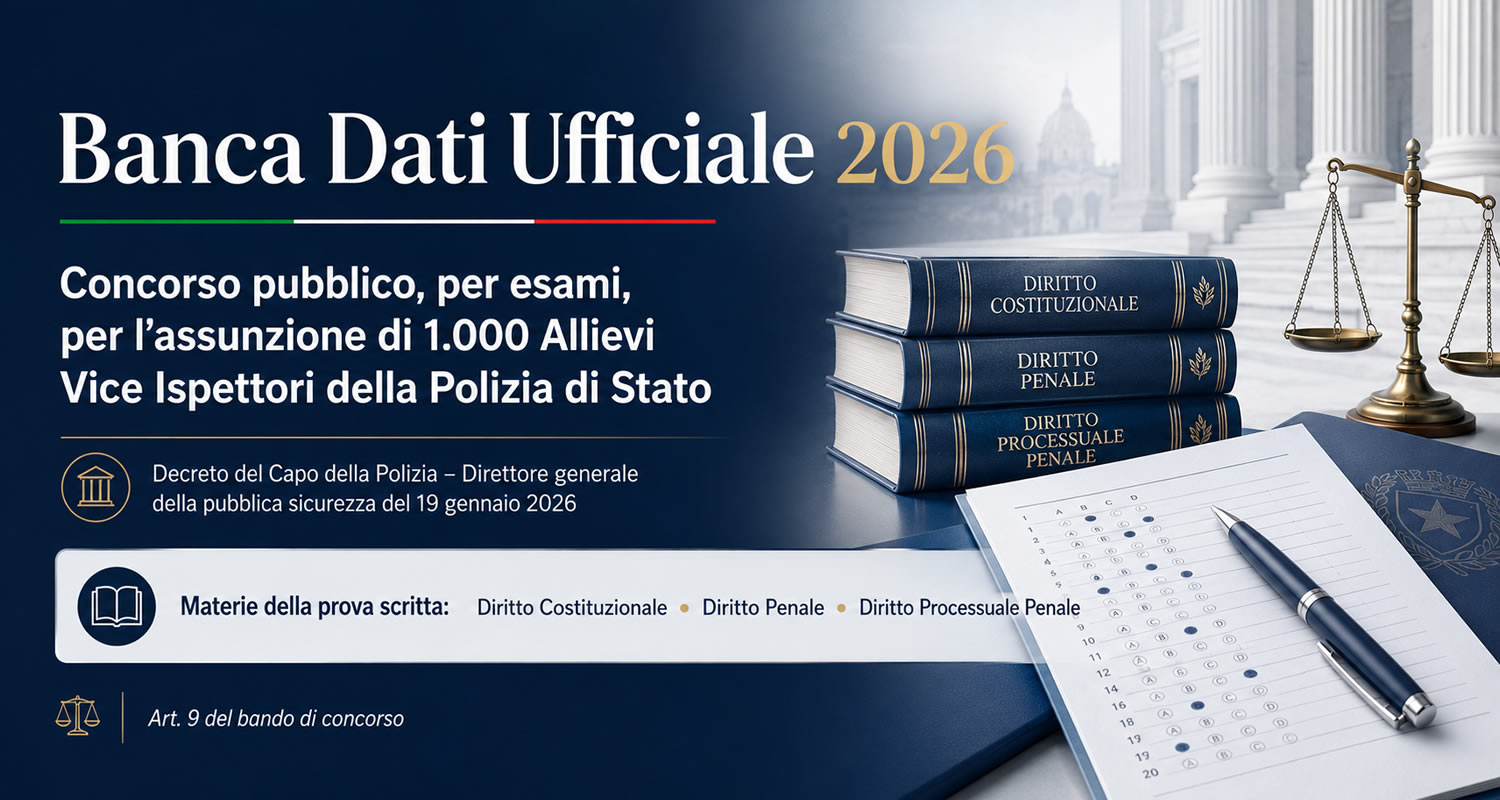QUIZ di CONCORSO VICE ISPETTORI POLIZIA DI STATO 2026